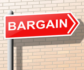 Obraz premium Bargain Sign Means Special Offer 3d Illustration