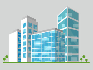 Office Block Displays Corporate Cityscape 3d Illustration