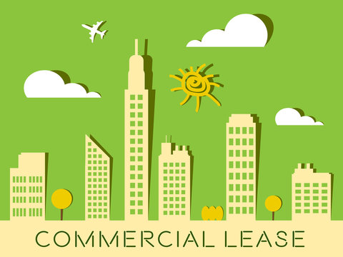 Commercial Lease Represents Real Estate Buildings 3d Illustration
