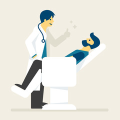 Good health check with doctor. Medical healthcare flat style illustration
