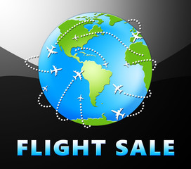 Flight Sale Representing Low Cost Flights 3d Illustration