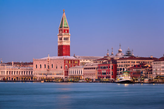 Campanile, Doges Palace and Venice Skyline in the Morning, Venice, Italy