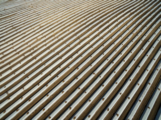 aerial view of asparagus fields covered with white plastic foil in the spring season - germany