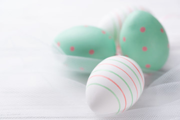 Easter eggs closeup, easter background, small depth of field