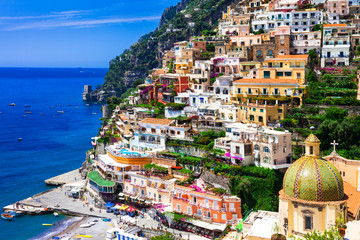 Beautiful colorful Positano town - scenic Amalfi coast of Italy - Powered by Adobe