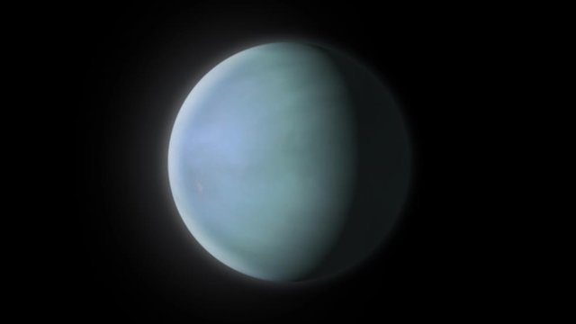 rotation of Uranus around its own axis on black