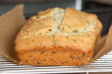Homebaked Cake With Parmesan, Dill, Chives.