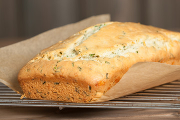 Homebaked Cake With Parmesan, Dill, Chives.