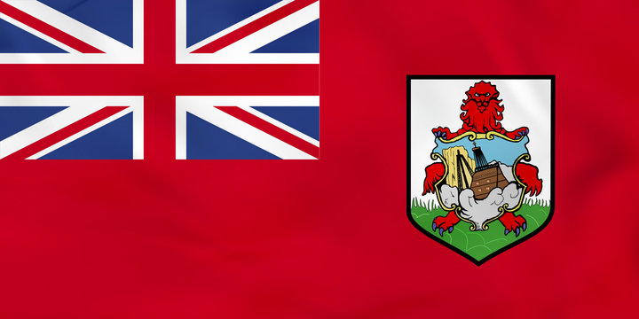 Bermuda waving flag. Bermuda national flag background texture.