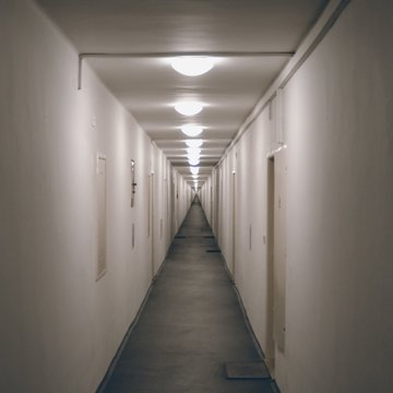 Straight View To Never Ending Corridor Of Old House