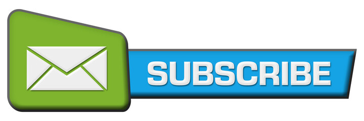 Subscribe Blue Green Triangle Horizontal 