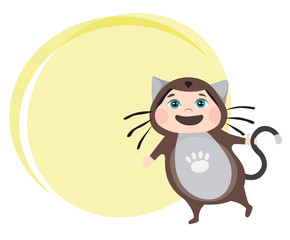 Cute girl dressed in carnival costume cat