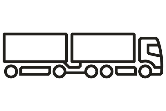 Vehicle Icons: European Truck Tandem(2). Vector.