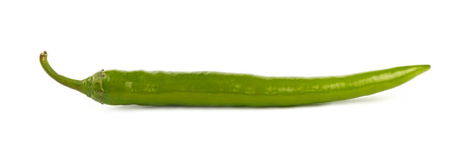 Green fresh jalapeno pepper close up on white