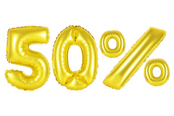 fifty 50 percent from balloons (golden)