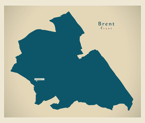 Modern Map - Brent borough Greater London UK England