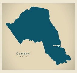 Modern Map - Camden borough Greater London UK England