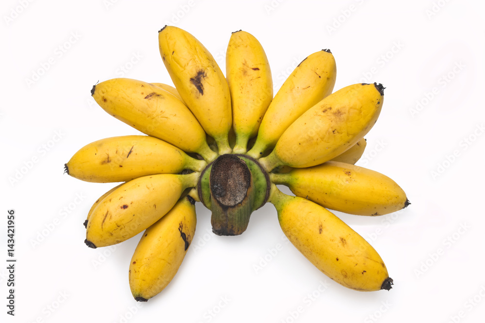 Wall mural lady finger banana isolate on white background have clipping path