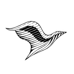 Vectorized Ink Sketch of a Bird