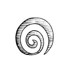 Vectorized Ink Sketch of a Spiral Galaxy Symbol