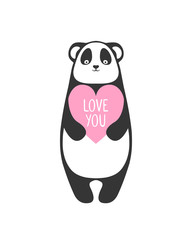 Panda with heart. Love you