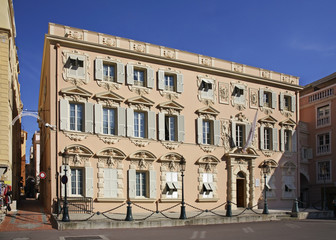 Fototapeta na wymiar Palace square in Monaco-Ville. Principality of Monaco