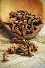 Wooden spoon with Spice clove