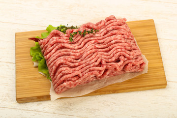 Raw minced beef meat