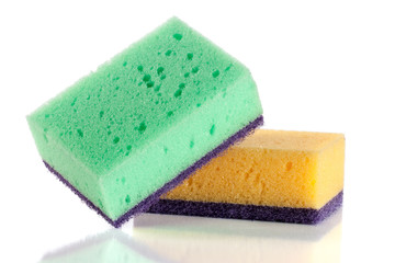 sponges for dishwashing isolated on a white background