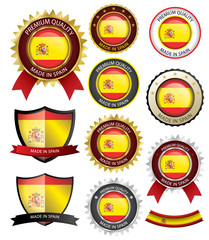 Made in Spain Seal, Spanish Flag (Vector Art)