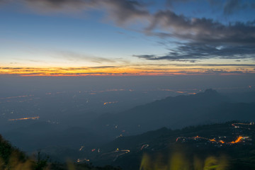 Beautiful sunset over city