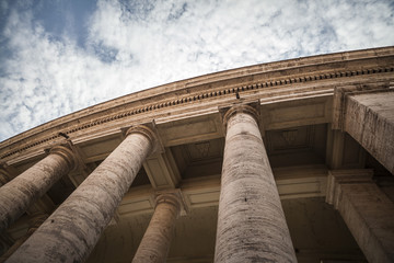 Columns of Apostolic palace, Palazzo Apostolico, Vatican city, Rome, Italy.