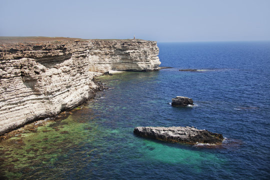 Fototapeta Rocky coast of Cape Tarhankut in Crimea