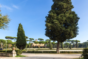 Fototapeta premium Rome, Italy. Villa Borghese: one of the picturesque views.