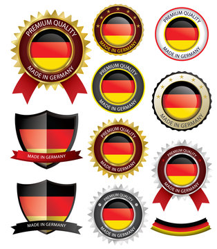 Made in Germany Seal, German Flag (Vector Art)