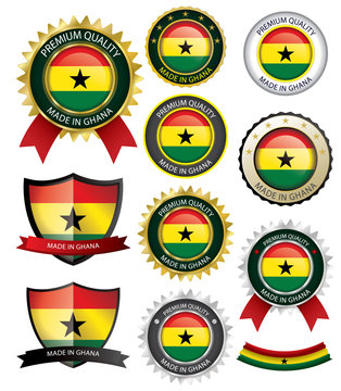 Made in Ghana Seal, Ghanaian Flag (Vector Art)