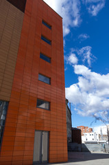 Building of business center with blue sky