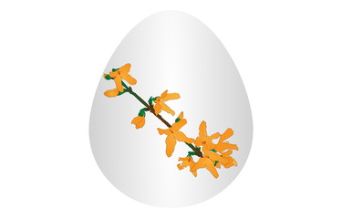 Easter egg with a picture of a honeysuckle branch