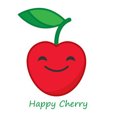 Card Cherry Emotions. Vector illustration.