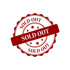 Sold out red stamp illustration