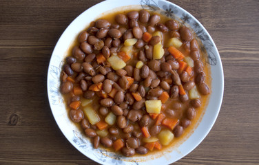 Turkish food: Cooked Kidney Beans (Barbunya pilaki)