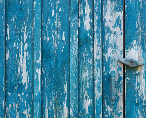 Old wooden door, boards, shabby paint, wooden texture