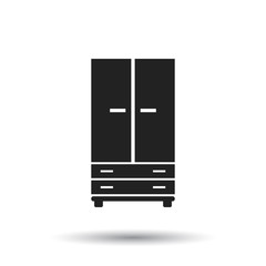Cupboard icon on white background. Modern flat pictogram for business, marketing, internet. Simple flat vector symbol for web site design.