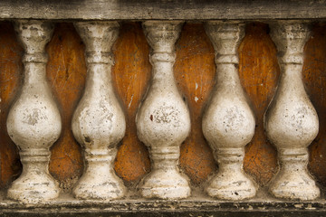 Fototapeta premium stone railings, on a orange background