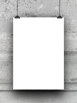 Blank frame against gray marble wall