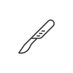 Surgical scalpel line icon, outline vector sign, linear style pictogram isolated on white. Symbol, logo illustration. Editable stroke. Pixel perfect