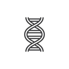 DNA line icon, outline vector sign, linear style pictogram isolated on white. Symbol, logo illustration. Editable stroke. Pixel perfect