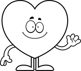 Obraz premium Cartoon Heart Waving