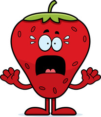 Fototapeta premium Scared Cartoon Strawberry