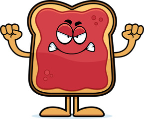 Angry Cartoon Toast With Jam
